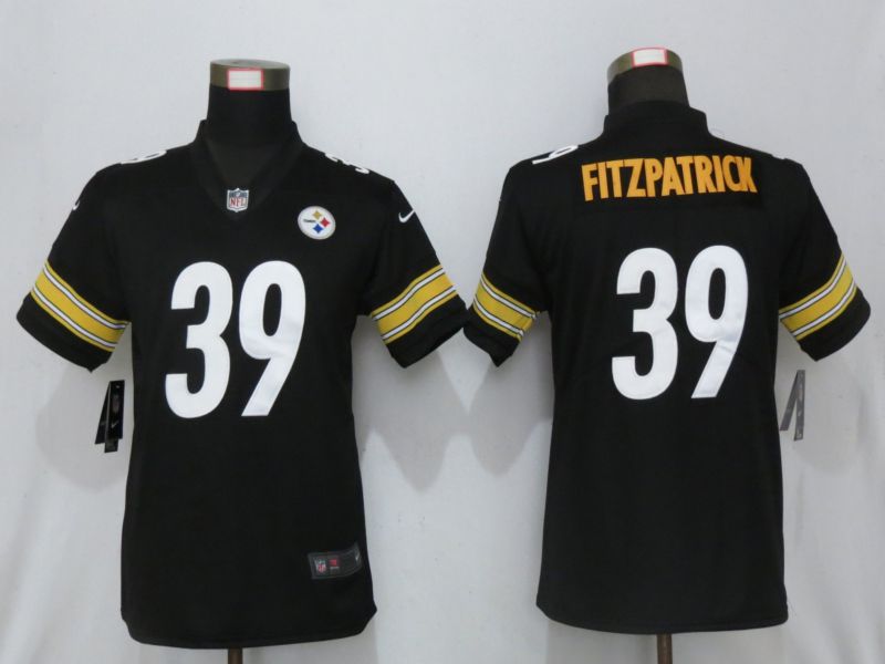 Women Pittsburgh Steelers #39 Fitzpatrick Black Nike 2019 Vapor Untouchable Elite Player->women nfl jersey->Women Jersey